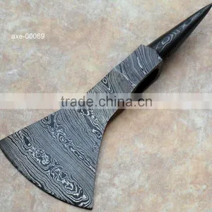 Hanndmade Damascus Axe Head thumbnail-1