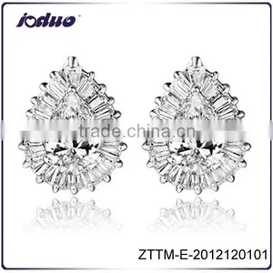 2016 Noble Women Zircon Drop Charm Stud Earrings Wholesale ZTTM-E-2012120101 thumbnail-1