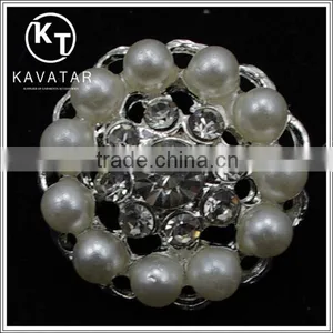 Good Quality NK021 Metal Flower Rhinestone Button Lead Free Metal Shank Buttons thumbnail-1
