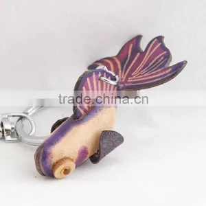 Handmade Leather Fish Key Chain thumbnail-1