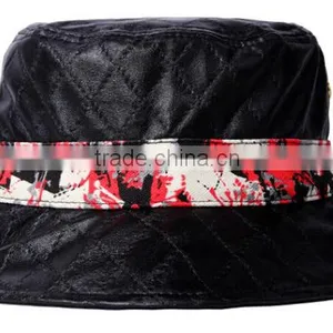 2014 Qulited Leather Embroidery Bucket Boonie Custom Hat Wholesale thumbnail-2