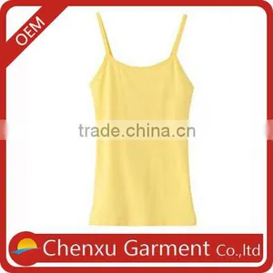 Women Tank Tops With Custom Logo Racer Back Private Label Fitness Wear Ladies Tops Latest Fashion Cotton Plain Yellow Top thumbnail-1