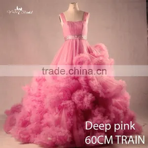 Yiai Newest Wedding Dress 2016 Pink Wedding Dress Princess Ball Gown thumbnail-1