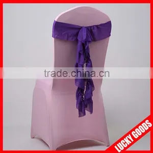 Custom Fancy Fuschia Chiffon Chair Sash for Weddings thumbnail-4