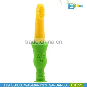 BPA Free High Quality Corn Shape Silicone Baby Toothbrush Soft Training Toothbrush thumbnail-1