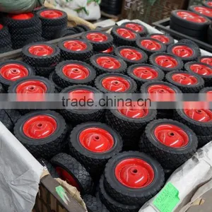 Ball Bearing Steel Rubber Wheels Diamond Tread 1/2" Bore Stens thumbnail-4