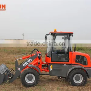 Everun Brand ER16 Small Farm Tools High Quality Wheel Loader With Grass Forks thumbnail-5