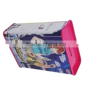 CMYK Offset Printing Rectangular Tin Can Coin Bank thumbnail-4
