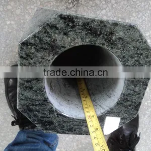 Green Granite Vases Grave for Tombstone thumbnail-2