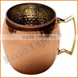 Moscow Mule Hammered Copper Barrel Mugs, Solid Copper Beer Mugs, Copper Drinking MugsOLID COPPER MUGS MANUFACTURER INDIA thumbnail-2