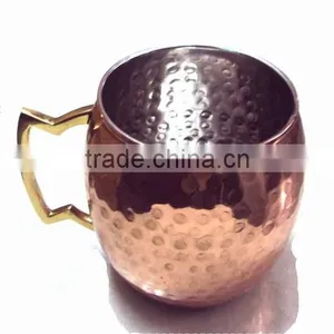 HAMMERED FINISH 100% PURE COPPER MOSCOW MULE MUGS NICKLE LINED thumbnail-4