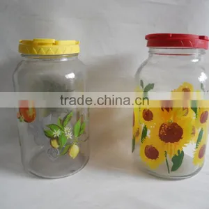 8L Big Glass Jar With Colored Printing thumbnail-2
