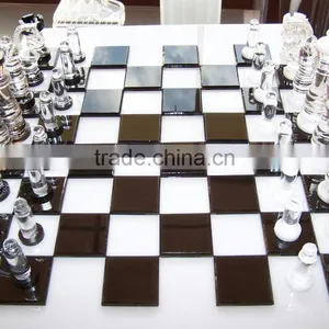 JYCB-002Factory Wholesale Custom Acrylic Chess Board Set,clear Glass Chess Set thumbnail-5