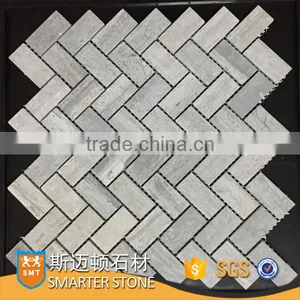 Blue Wooden Marble Mosaic Herringbone for Parquet Flooring thumbnail-1