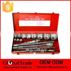 27pcs 3/4&1" Ratchet Socket Set. T0019 thumbnail-1