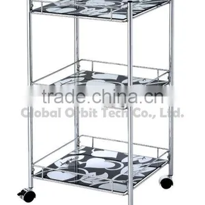 Restaurant Furniture Metal Dining Serving Cart,folding Trolley Cart thumbnail-2