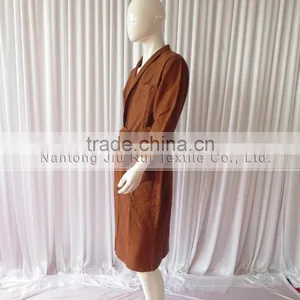 Brown Bathrobe For Women Spa Cmfortable Cotton Waffle Bathrobe Winter Warm Long Sleeve Pajamas thumbnail-6