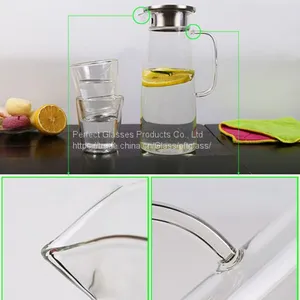 Big Volume Glass Bottle Glass Jug Glass Decanter With Memtal Cap for Kitchen Resturant and Hotel thumbnail-4