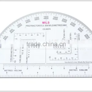China Kearing Plastic Small Round Accurate 6 Inch Military Protractor thumbnail-2