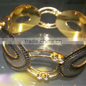 2 Tone Gold Plated BRACELET , DANCING STONE thumbnail-1