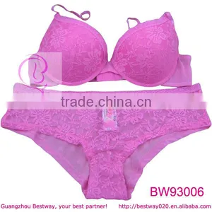 About 2 USD Sexy Pink Bra and Panties for Wholesale Women Sexy See Through Lce Bra and Brief Panties Underwear thumbnail-1