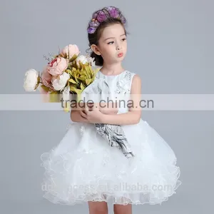 2017 Latest Children Dress Designs White Puffy Children Girl Latin Dance Dress thumbnail-2