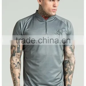 2016 Fashion Design Mens Baseball Jersery 1/4 Zipper Pullover Jersey Top Raglan Short Sleeve Curved Hem T Shirt Jersey thumbnail-1