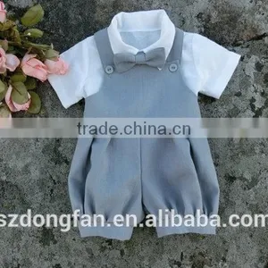 Baby Boy Romper Linen Baby Wedding Outfits Boys Formal Suit thumbnail-1