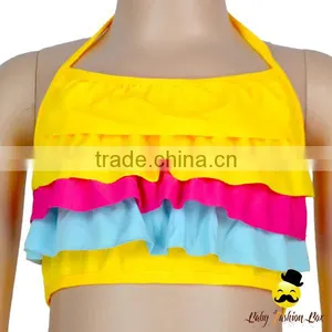 Fashion Max Children Colorful Ruffle Separable Rainbow Little Girl Swimwear Suit Clothes thumbnail-4