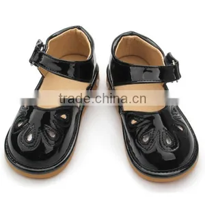 Hot Selling Baby Shoes in Bulk Squeaky Black Children's Shoes thumbnail-2