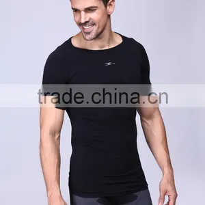 High Quality Mens Seamless Compression Running Short Sleeve TShirts thumbnail-1