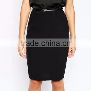 High Rise Belted Waist Pencil Skirt Sexy Women Work Clothes Mini Skirts 2016 thumbnail-4