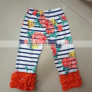 Cheap High Quality Printing 100% Made of Cotton Soft Short & Pants Girl Ruffle Pants thumbnail-1
