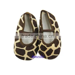 Baby Girls Brown Giraffe First Party Crib Shoes NB-18M thumbnail-1