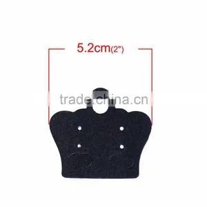 Paper Jewelry Display Card Crown Black 5.2cm(2") x 4.8cm(1 7/8"), 1 Piece thumbnail-2