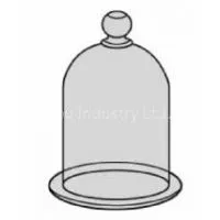 Amber Glass Bell Jar With Knob Top thumbnail-1