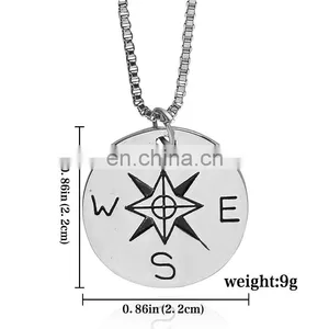 Tiny Nautical Ocean Sterling Silver Compass Charm Necklace Graduation Gift Pendant thumbnail-2