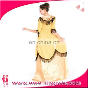 Medieval Renaissance Woman Queen Halloween Costume Yellow thumbnail-3