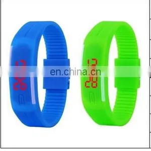 Wholesale Mix 10colors LED Touch Screen Bracelet Couple Tables Silicone Mini Electronic Watch New Fashion Men Women WATCH thumbnail-5