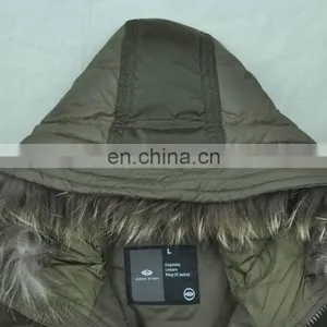 2017 Lastest Fashion Army Style Handsome Hooded Big Fur Down Jacket thumbnail-4