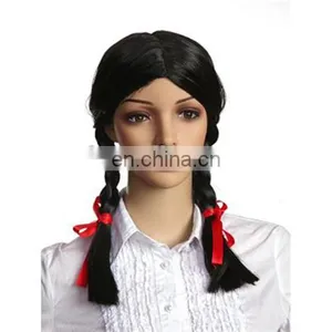 MCW-0390 Party Masquerade Synthetic Long Women Hot Straight Black Braids Wig thumbnail-1