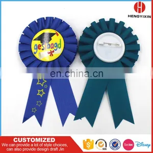 Wholesale Handmade Round Woved Satin Award Ribbon Rosette for Festival Celebration thumbnail-2