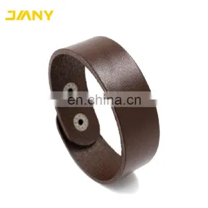 Newest Different Kinds Size Blank Wide Leather Bracelet thumbnail-2