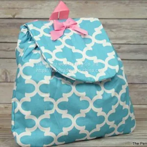 Monogrammed or Applique Blue and Pink Book Bag Dance Bacpack thumbnail-1
