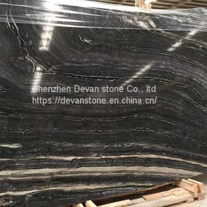 Black Wood Marble Slab Polished Marble Tiles on Sale thumbnail-4