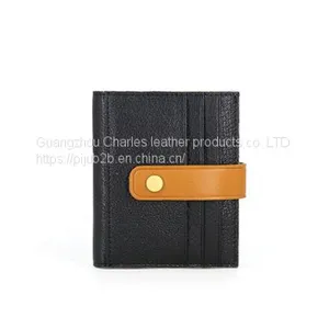 Custom Goatskin Buckle Ladies Purse Card Bag Hit Color Multi-card Leather Small Wallet thumbnail-2