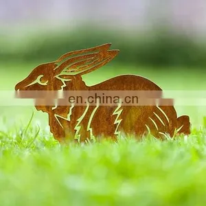 Custom Made Corten Steel Animal Rabbit Model thumbnail-1