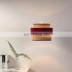 Korea Modern Cheap Custom Logo Home Decor Round Red Hanging Ceiling Lamp for Hotel thumbnail-1