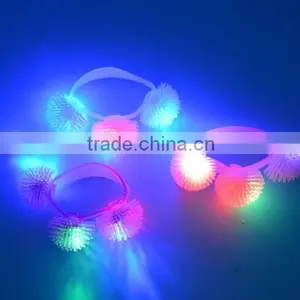 Wholesale LED Flashing Glow Fashion Party Jelly Ball Bracelet Bangle Wristband thumbnail-5