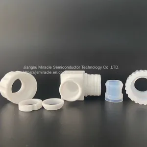 Corrosion Resistance White Virgin PTFE Fitting Union Elbow thumbnail-1